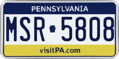 PA license plate MSR5808