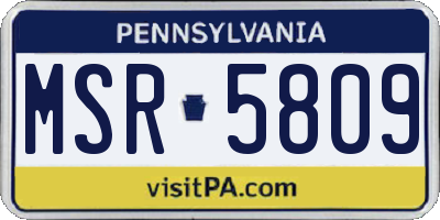 PA license plate MSR5809