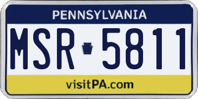 PA license plate MSR5811