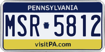 PA license plate MSR5812