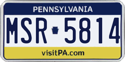 PA license plate MSR5814