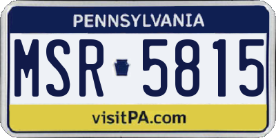 PA license plate MSR5815