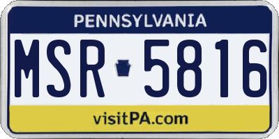 PA license plate MSR5816