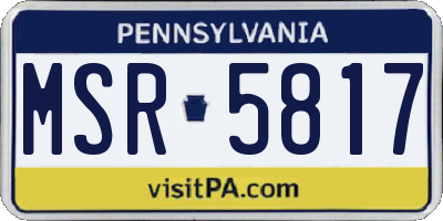 PA license plate MSR5817