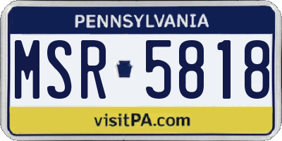 PA license plate MSR5818