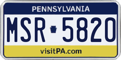 PA license plate MSR5820