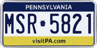 PA license plate MSR5821