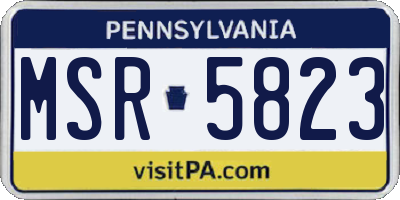 PA license plate MSR5823