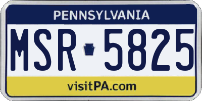 PA license plate MSR5825