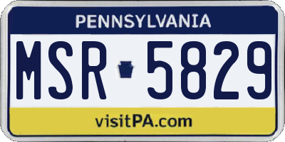 PA license plate MSR5829