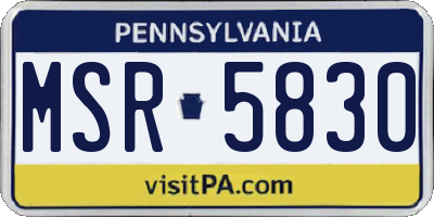 PA license plate MSR5830
