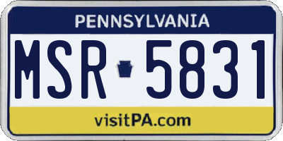 PA license plate MSR5831