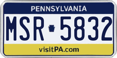 PA license plate MSR5832