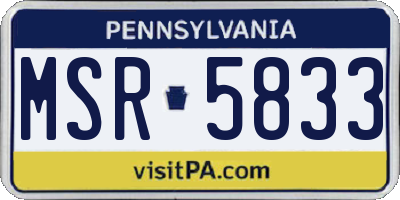 PA license plate MSR5833