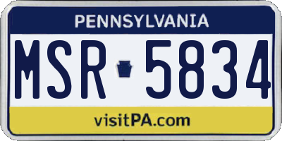 PA license plate MSR5834
