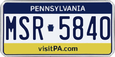 PA license plate MSR5840