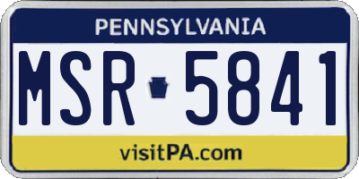 PA license plate MSR5841