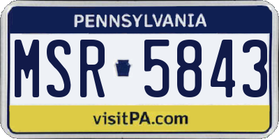 PA license plate MSR5843
