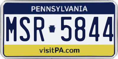 PA license plate MSR5844