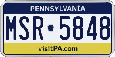 PA license plate MSR5848