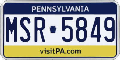 PA license plate MSR5849