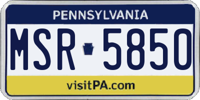 PA license plate MSR5850