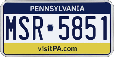 PA license plate MSR5851