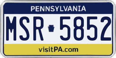 PA license plate MSR5852