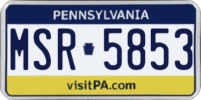 PA license plate MSR5853