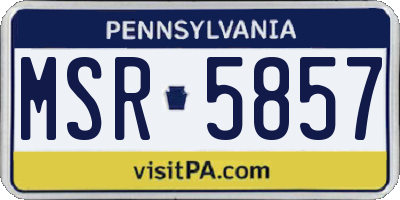 PA license plate MSR5857