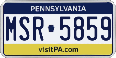 PA license plate MSR5859