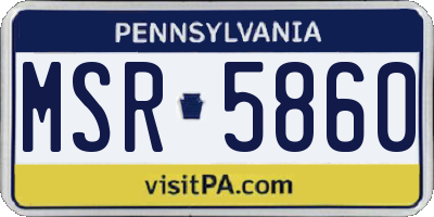 PA license plate MSR5860