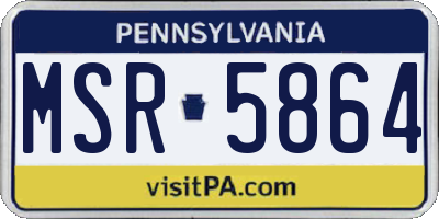 PA license plate MSR5864