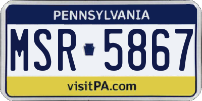 PA license plate MSR5867
