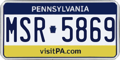 PA license plate MSR5869