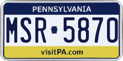 PA license plate MSR5870
