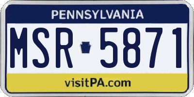PA license plate MSR5871