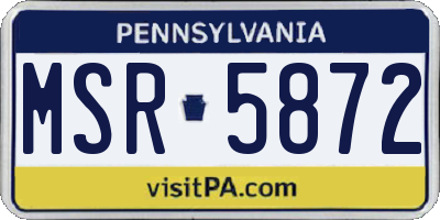 PA license plate MSR5872