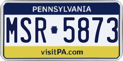 PA license plate MSR5873
