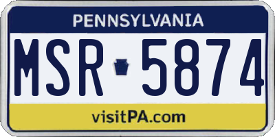 PA license plate MSR5874