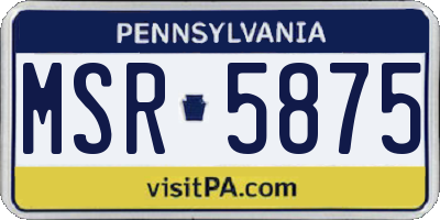 PA license plate MSR5875