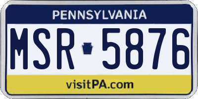 PA license plate MSR5876