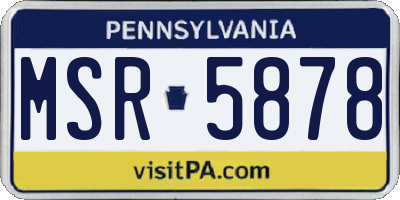 PA license plate MSR5878