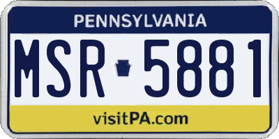 PA license plate MSR5881