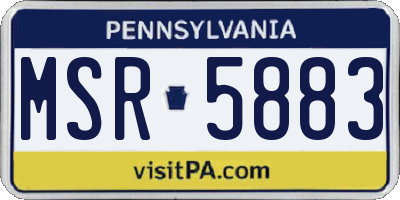 PA license plate MSR5883