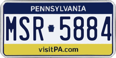 PA license plate MSR5884