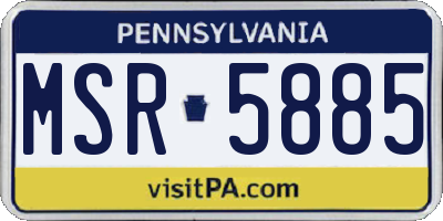 PA license plate MSR5885