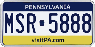 PA license plate MSR5888