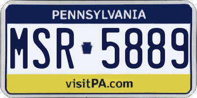 PA license plate MSR5889
