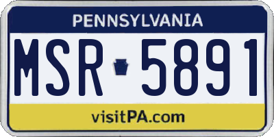 PA license plate MSR5891